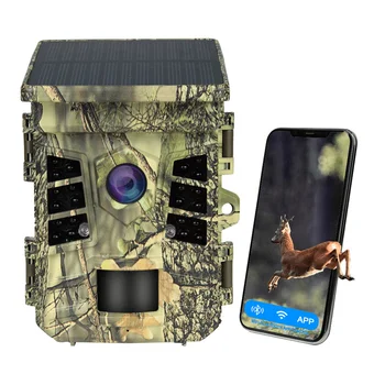 Hunting Game Camera 0.3s Trigger Time IP66 Waterproof 1080p Trail Camera with Solar Powered WiFi Connect Function 1
