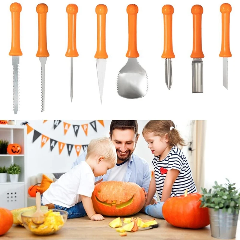 Pumpkin Carving Tool, Halloween Pumpkin Carving Set, Stainless Steel Hollow Out Pumpkin Carving Tool 8 Pieces horizontal boring machine wood