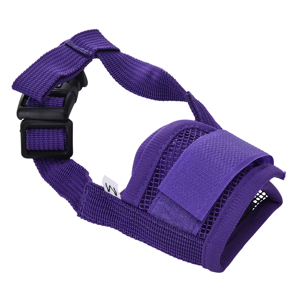 Dog Muzzle Pet Dog Adjustable Mask Bark Bite Mesh Mouth Muzzle Grooming Anti Stop Chewing Saft Mask 1PC