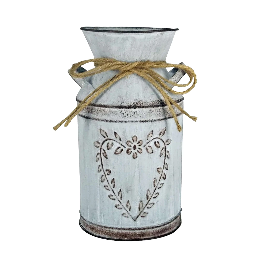Home Plants Flowers Branch Potted Retro Shabby Chic Flower Jug Holder Metal Flower Arrangements Home Decoration 5