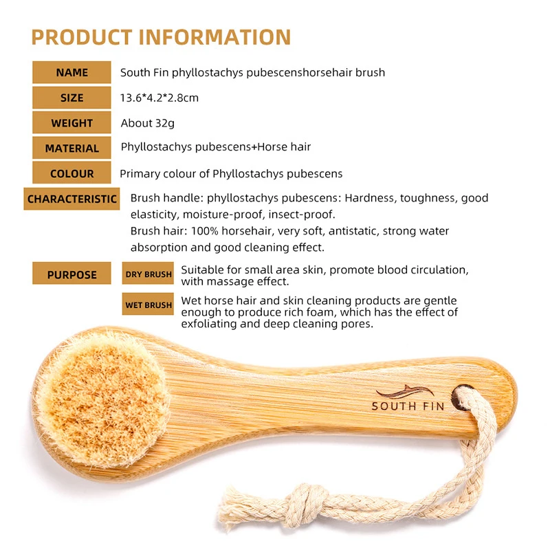 Portable Soft Bamboo Facial Cleansing and Massage Brush