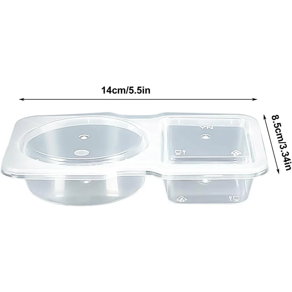 Double Compartment Seasoning Container with Lid Transparent Disposable Dressing Sealed Containers Spice Jars Kitchen Organizer 6
