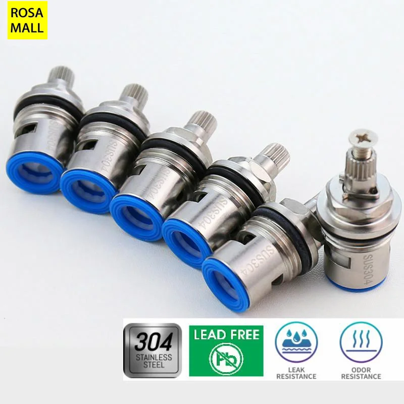 304 Stainless Steel 1/2" Replacement Ceramic Disc Tap Valve Quarter Turn Cartridges Bathroom Faucet Accessory Water Tap Valve