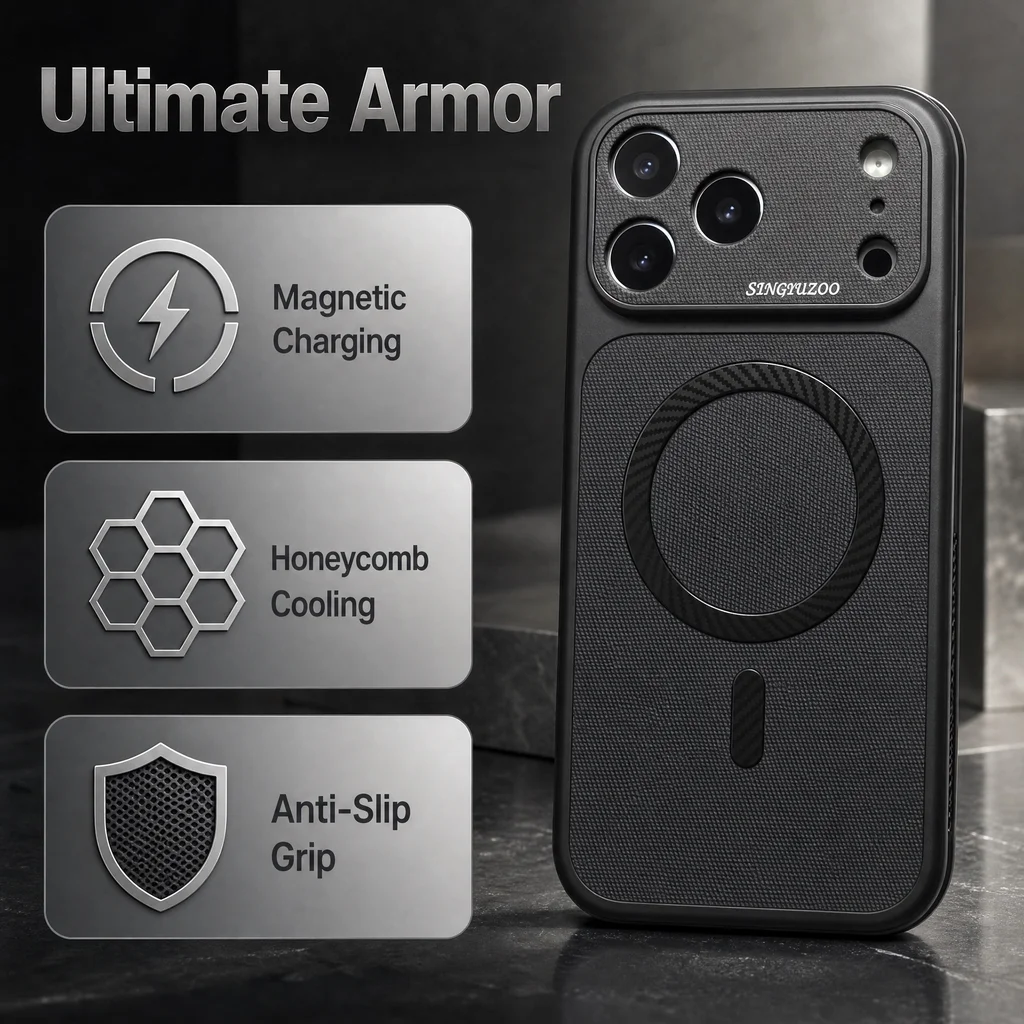 Premium Honeycomb Cooling Phone Case with Skin Feel and Shockproof Protection