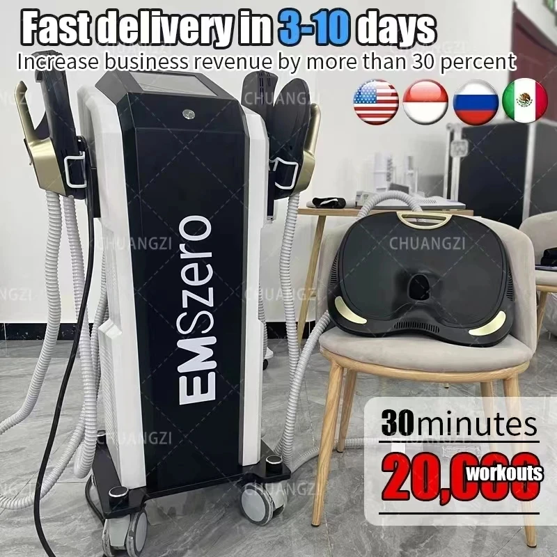 

EMSZERO 6500W body sculpting device that promotes fat reduction and helps in building a healthy and muscular physique