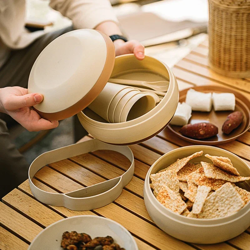 Set Stoviglie Da Campeggio 58 Pezzi - Per 5 Persone, Infrangibile E Portatile - Foto 10