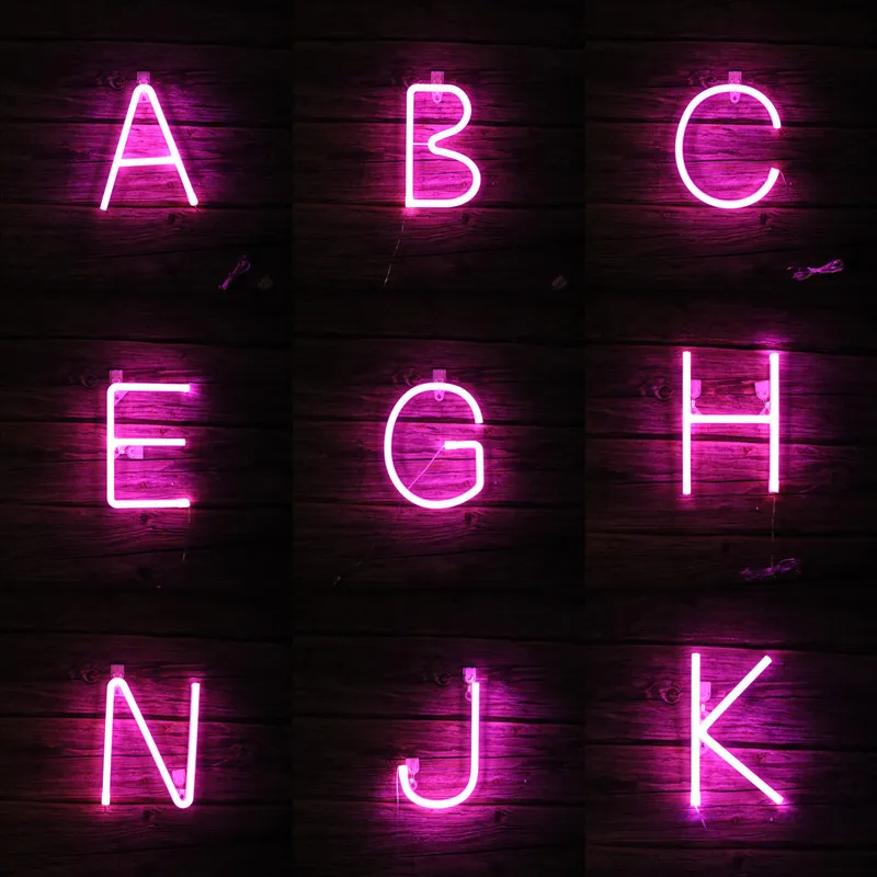 Alphabet Led Letter Light Pink Decorative Letters Leds Home Decor