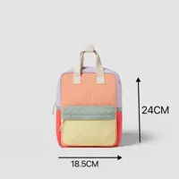 Colored Two-shoulder Bags Boys And Girls Brand New Casual Fashion Breathable Light Backpacks Kids Simple Canvas Bags Outdoor 4