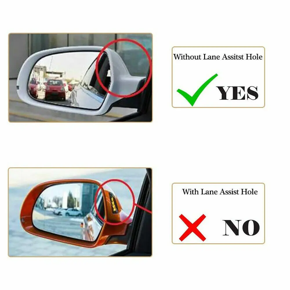 아우디 A6 C7 C7.5 S6 4G RS6 2012-2018용 차선 유지 보조 기능 없는 사이드 미러 커버 윙 캡 외부 도어 리어 뷰 트림 2개