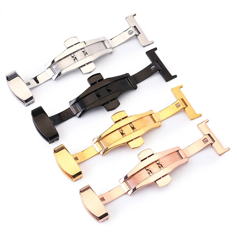 Stainless Steel Butterfly Buckle Watchband Clasp - Polished Finish