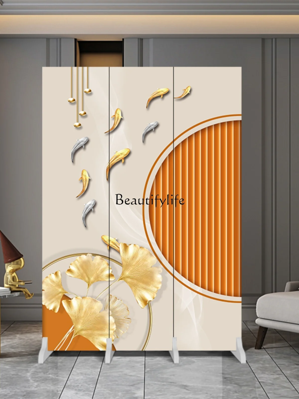 

Screen partition home living room bedroom bathroom entrance shielding decorative curtain can be folded and moved easily.