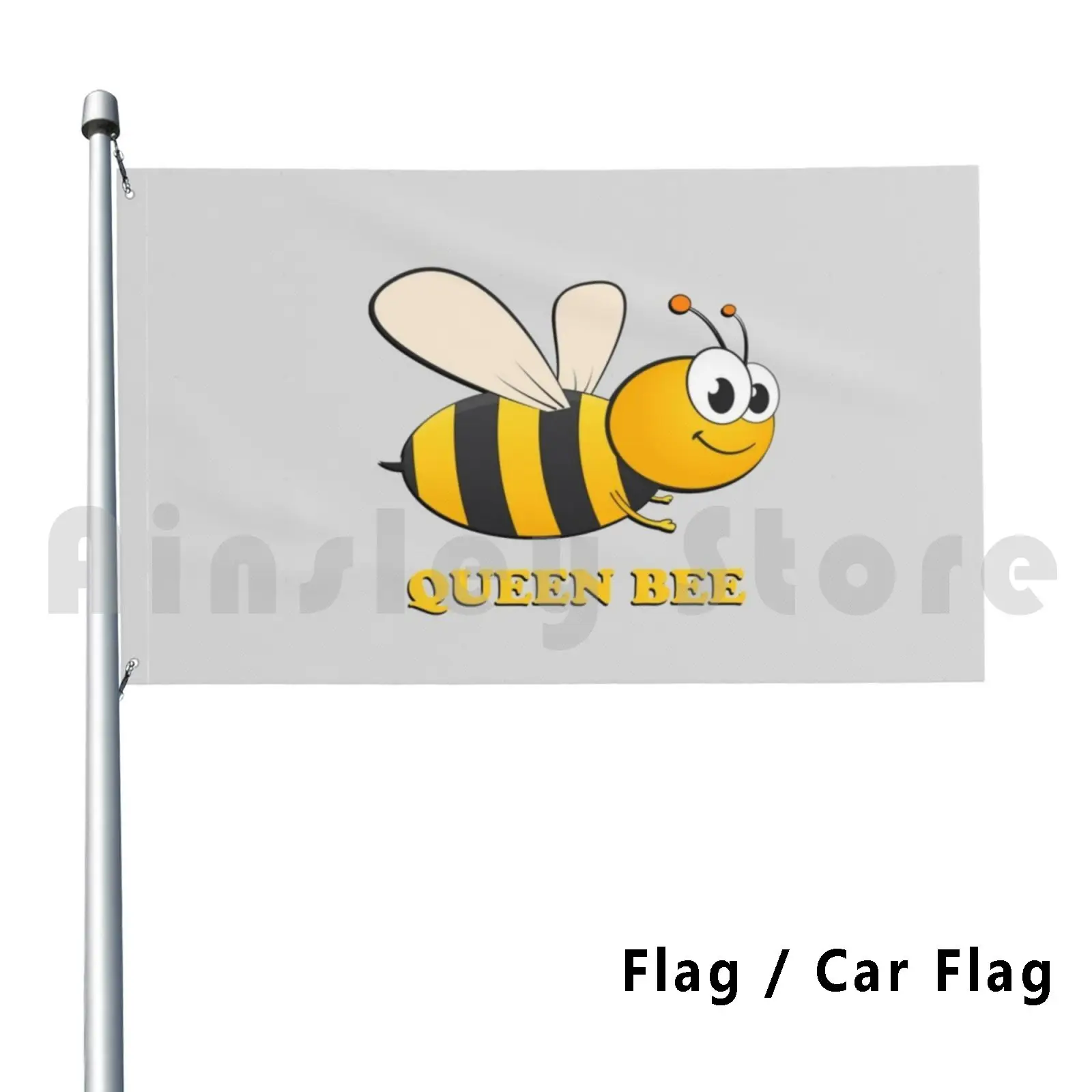 Queen Bee Flag Car Flag Funny Bee Queen Bee Queen Api Insetto Salva Le Api Corona Nera Miele Giallo