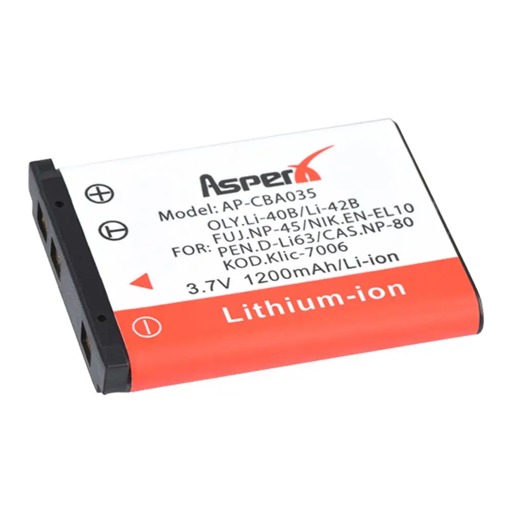 Bateria Asperx-camara para Fuji Li42b Li-40b Li40b Li-42b Li-ion np 45 Olympus Fe190 Fujifilm Np-45 - Image 2