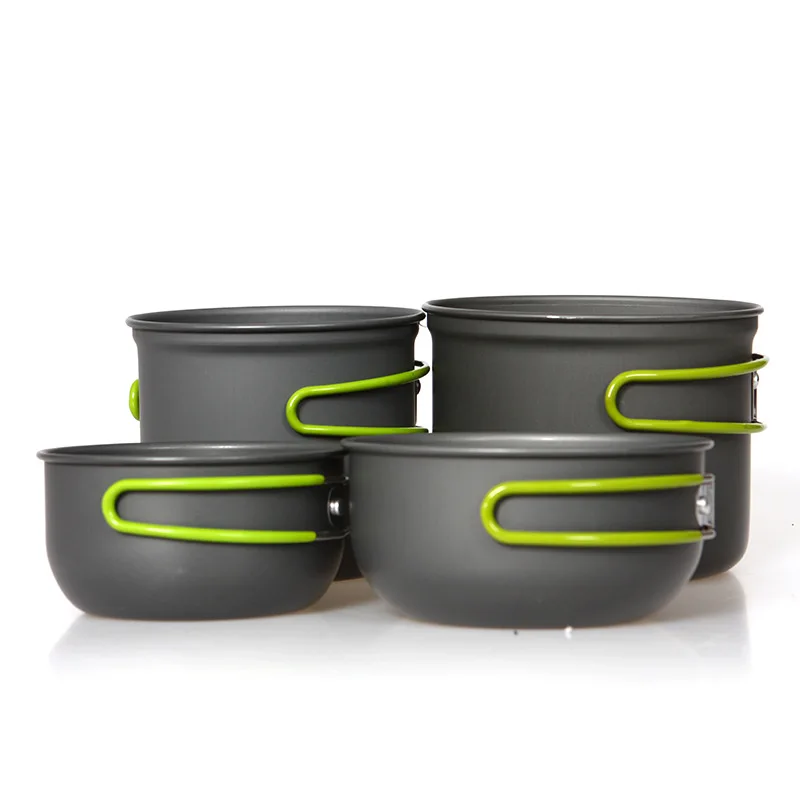 

Outdoor Pot Set DS-201 Camping Pot Set 2-3 Portable Pot Set Camping Cooker Set 4 Pieces