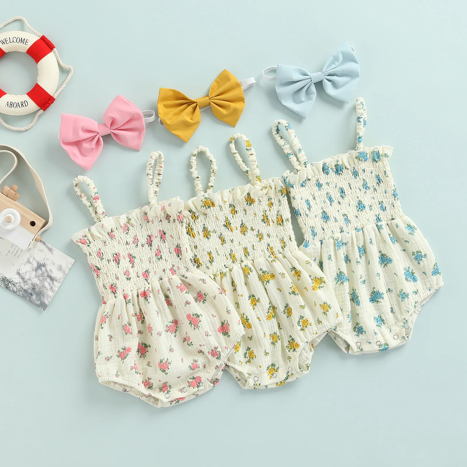 Lioraitiin 024m Newborn Infant Baby Girl 2pcs Summer Clothing Set