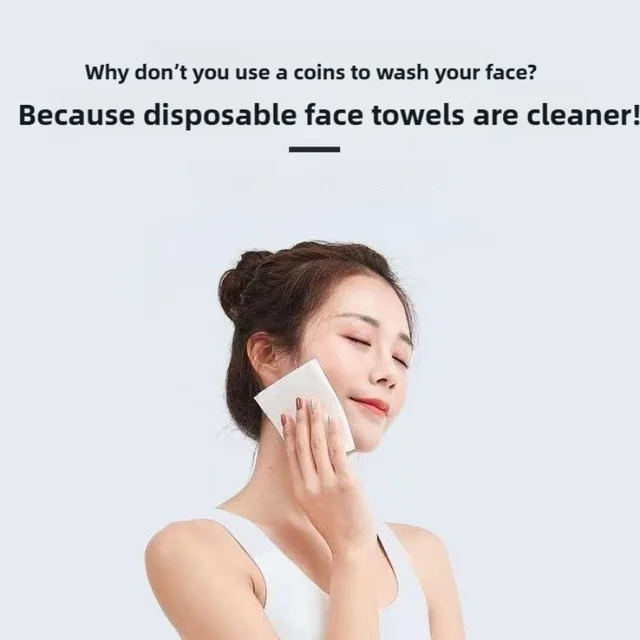 Reusable thickened face towel One pack of 50/100 Pcs per pack Travel cleanser wet dry makeup remover cotton soft fabric Useful