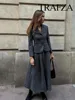 TRAFZA 2023 Autumn Women Fashion Sets Solid V Neck Tight Blazer + A Line Loose Comfortable Minimalism Style Female Long Skirt 3