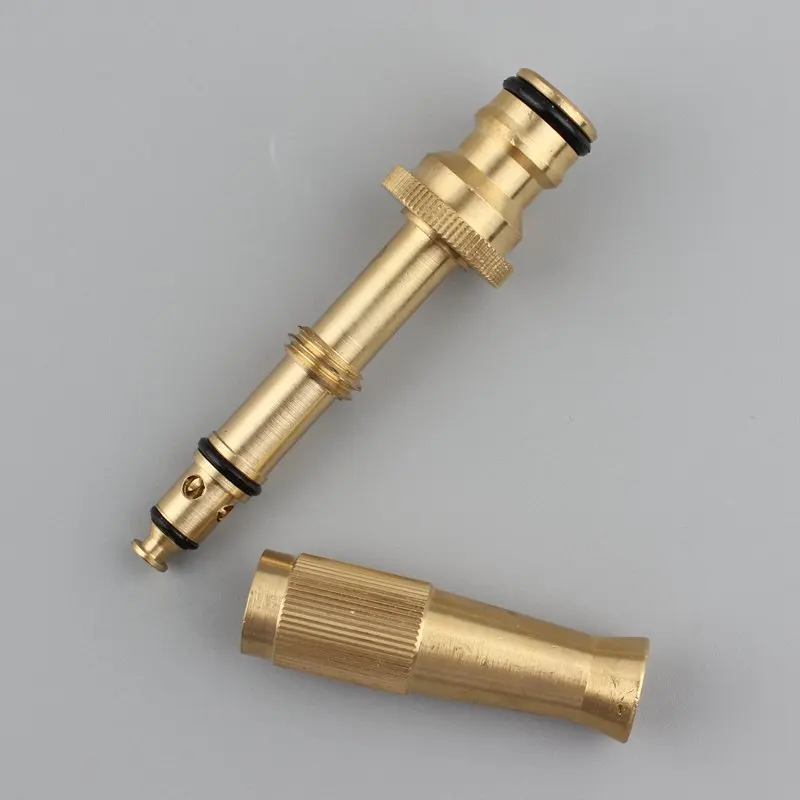 Spray Nozzle Water Gun Brass High Pressure Direct Spray Sprinkler Quick Connector 1/2''  Garden Hose Adjustable Pressure Washer