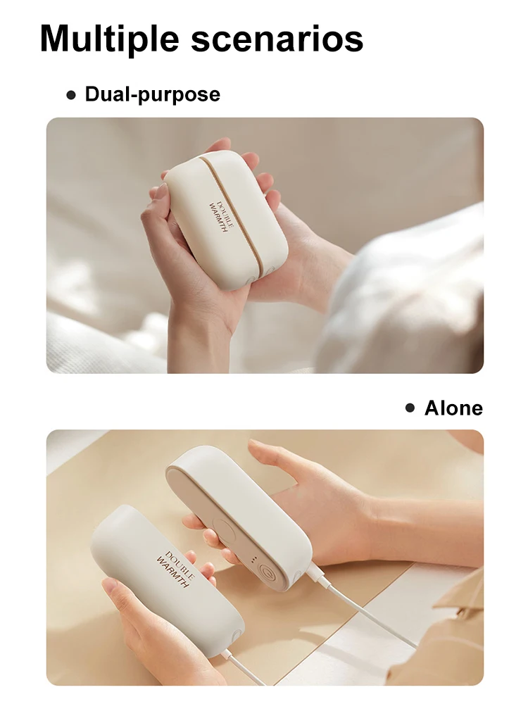 Portable Hand Warmer Electric Heater 2 in 1 Magnetic Rechargeable Hand Warmers Electric Portable Handwarmers Long Lasting Safe Heating Warmer Pocket Heater in Winter