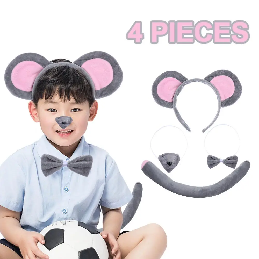 Funny Pig Ears Nose Tail Bow Tie Fancy Dress Costume Kit For Adults Kids Halloween Dress-up Play Costume Accessories