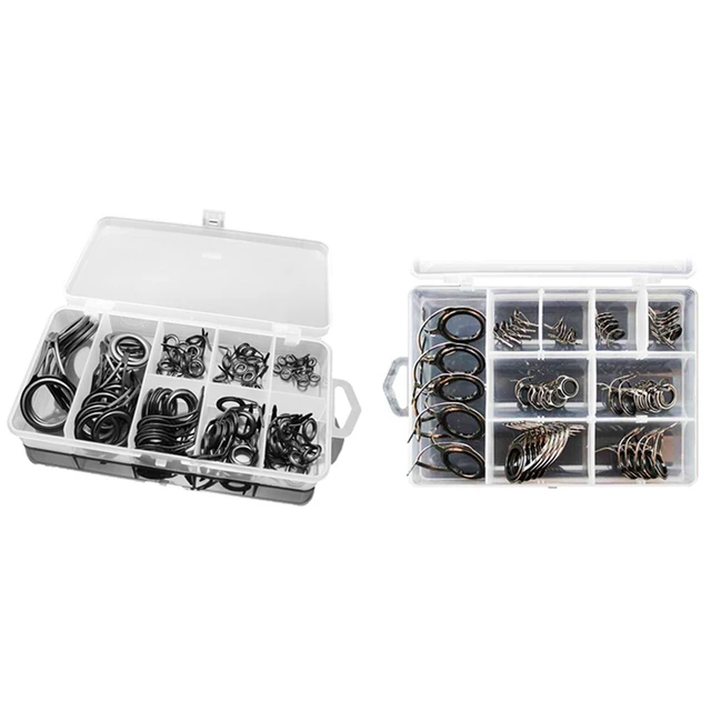 75Pcs Mixed Size Fishing Rod Guide Tip Strong Line Rings & 40 Pcs