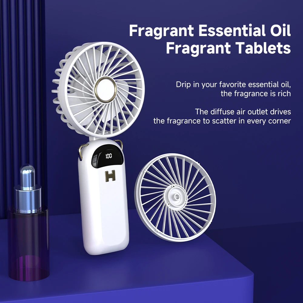 Mini Handheld Small Fan Portable Silent Office Desk Student On Dormitory Charging Outdoor Hand Holding Fan