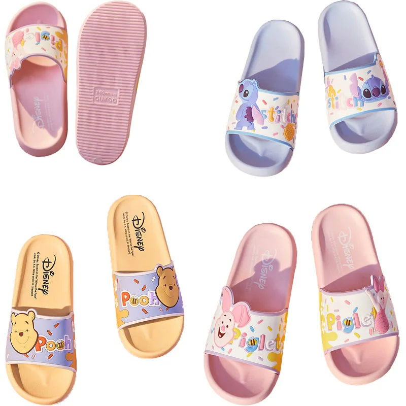 

Сандалии и тапочки Disney с милыми мультяшными рисунками, новинка, домашние тапочки для пар, Нескользящие шлепанцы для ванной, можно носить на улице