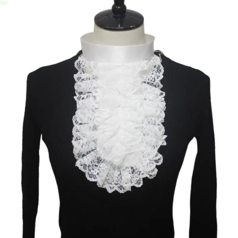 

Medieval Ruffle Lace False Collar Jabot Victorians Medieval Costume Neck Collar NM