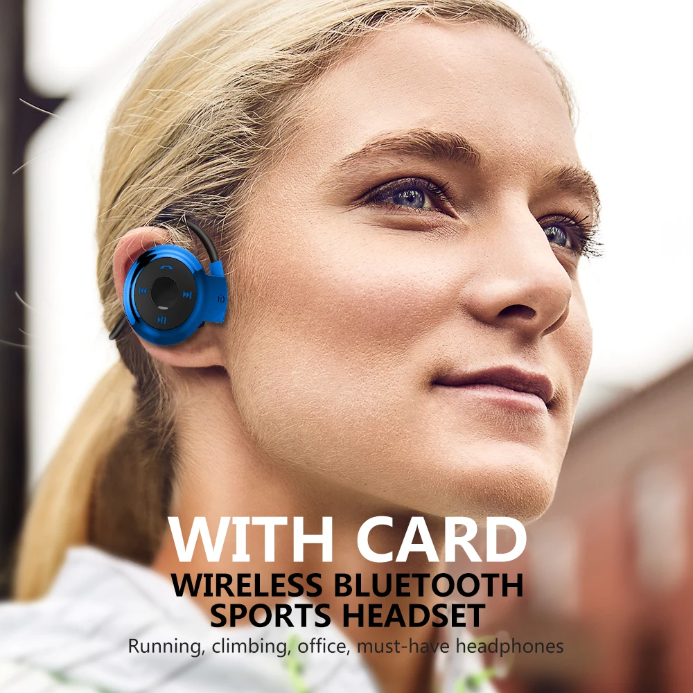 Sport Wireless Bluetooth-compatib Headphones Stereo Earphones Mp3 Music Player Headset Earpiece Micro SD Card Slot Handsfree Mic 4