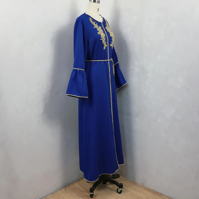 Muslim Dress Middle East Dubai Fashion Long Robe Beading Abayas for Women Casual Vestidos Arabes Dubai Y Turcos