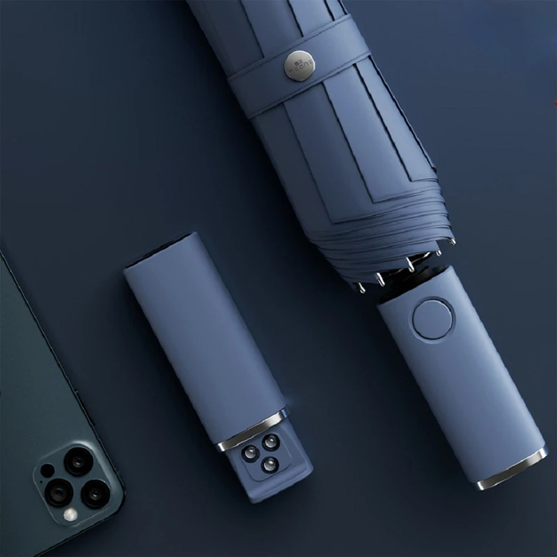 

Зонт Автоматический большой для мужчин и женщин, однотонный складной двойной зонт для защиты от солнца и дождя, с тремя камерами