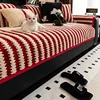 Luxurious Red Festive Sofa Cover Set, Plush Sofa Seat Cushion and Sofa Cover Cloth for All Seasons Sofa Covers for Living Room 4
