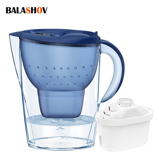Household Filter Kettle with 3 Filter Device Alkaline Activated Carbon Water Purifier and Timer Clean Non-toxic Filter Wate 3.5L 1