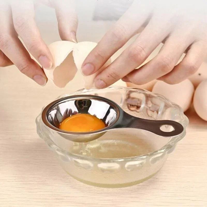 Egg Separator Egg Yolk White Filter Food Grade Eggs Divider Stainless Steel Sieve Kitchen Gadget Baker Tool Extractor eggshell separator egg separator