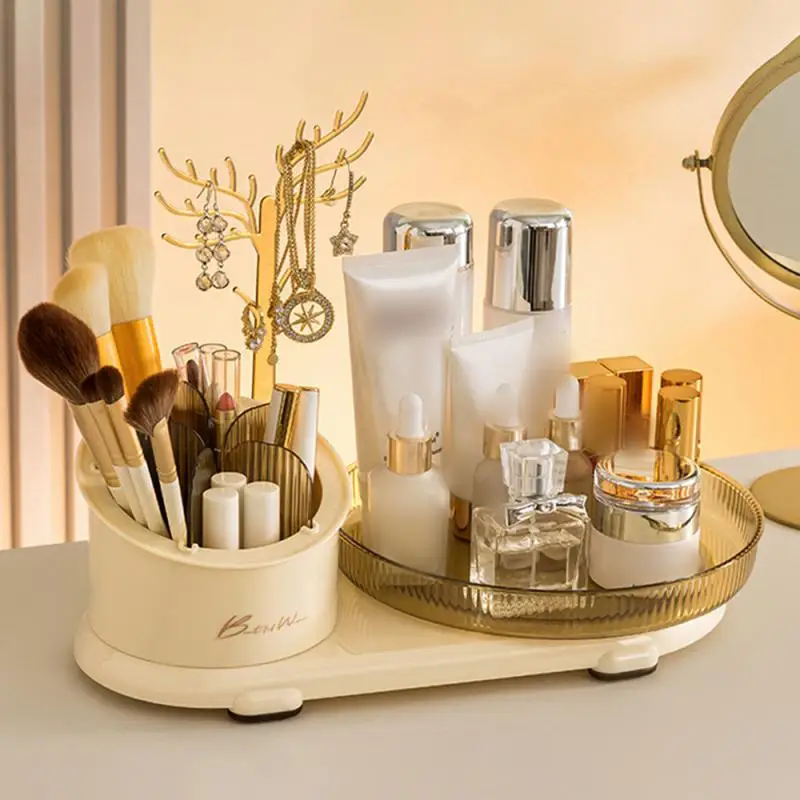 

Makeup Brush Storage Rack Increase Capacity Makeup Brush Dressing Table Lipstick Storage Rotate Household Products Cos