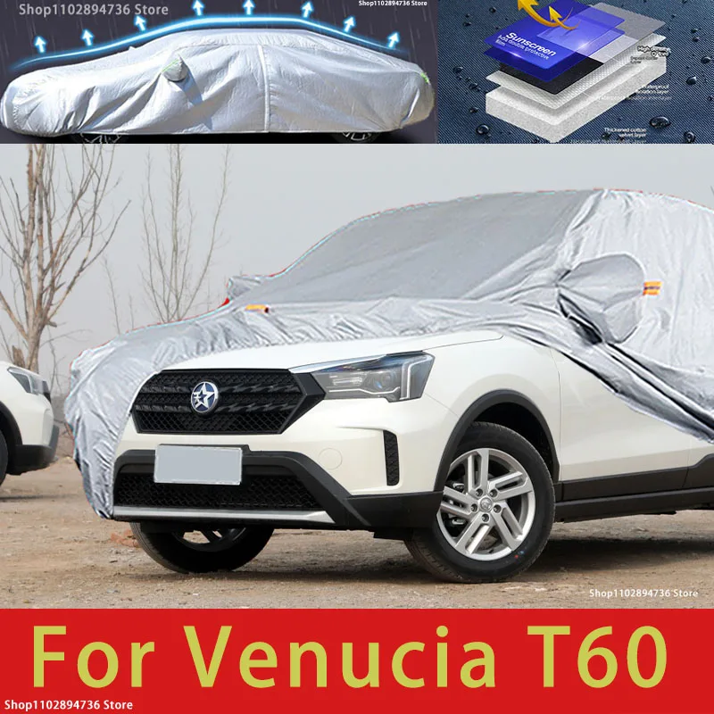 

For Venucia T60 Outdoor Protection Full Car Cover Snow Covers Sunshade Waterproof Dustproof Exterior Car accessories
