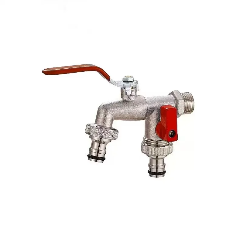 Water Faucet Adapter 1/2" 3/4" Zinc Alloy Faucet Water Splitter Water Connection Adapter Outdoor Switch Garden Irrigation Pipe Connector Faucet