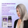 Gray Color Fixing Hair Dye Shampoo Fading Non-irritating Yellow Bleach for Hair Rapair Cover Grey Purple Shampoo for Blonde Hair 5
