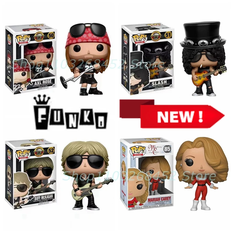 Nuovo Funko Pop!!! Guns & N & Roses Band Axl Rose #50 Slash #51 Duff Mckenan #52 Marian Carey #85 Vinyl Action Figure Dolls Toys Gifts