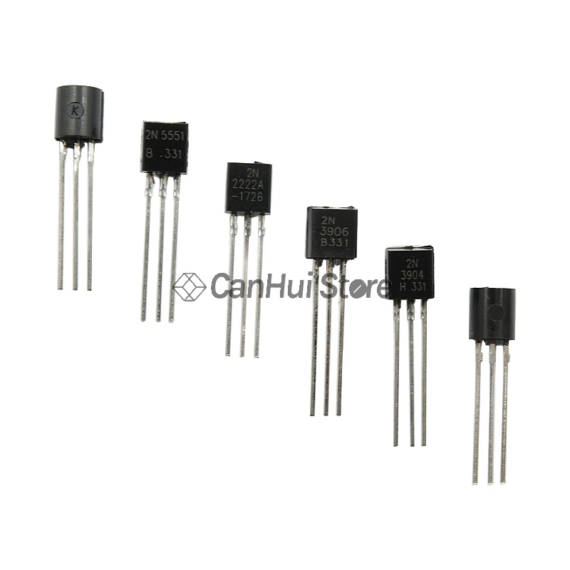 BJT Transistor 50pcs 2N2222 2N2907 2N3904 2N3906 2N4401 2N4403 2N5401 2N6517 2N5551 2N7000 S8050 S8550 SS8050 SS8550 TO-92 Transistore Triodo