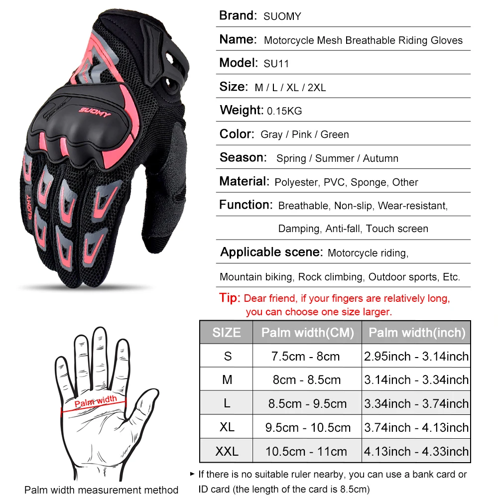 Suomy Motorcycle Gloves Motorbike Gloves Touch Screen Breathable Guantes Moto Racing Summer Spring Men Women Luva Moto DH motorcycle gloves,sports gloves