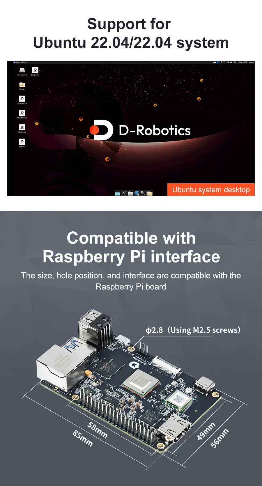 5TOPs of edge-side inference computing power,D-Robotics RDK X3 Robot Development