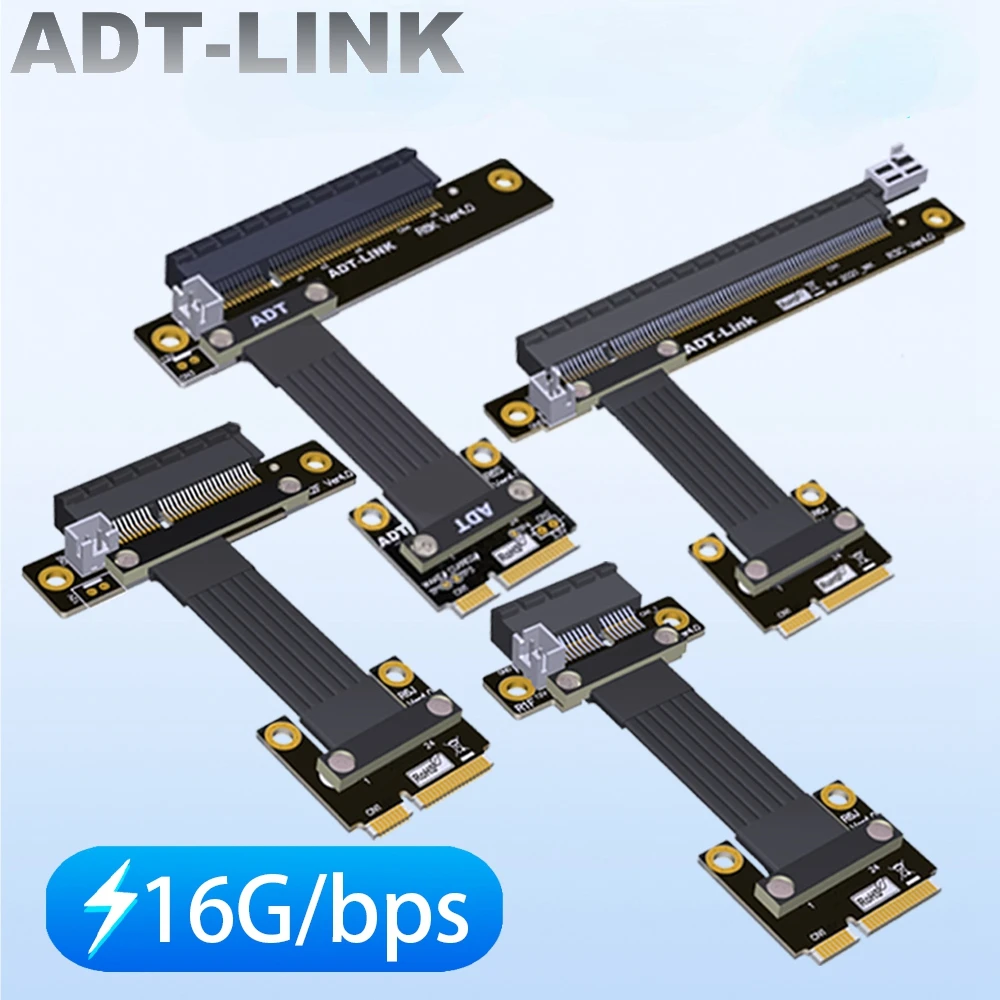 

ADT R61 Graphics Card Mainboard mPCIe Extender Mini PCIe To x16 x8 x4 x1 PCIE 4.0 Gen4 GPU Riser Adapter w 4Pin Sata Power Cable