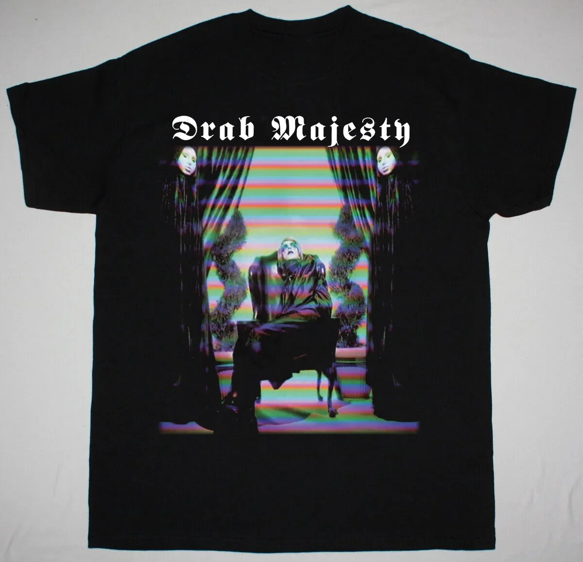 

Новинка, черная футболка Drab Majesty с неосторожностью, все размеры, длинные или Короткие рукава KH1773
