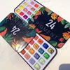 24-color pearlescent watercolor paint set, solid palette for artistic blending and Japanese gradient effects 3