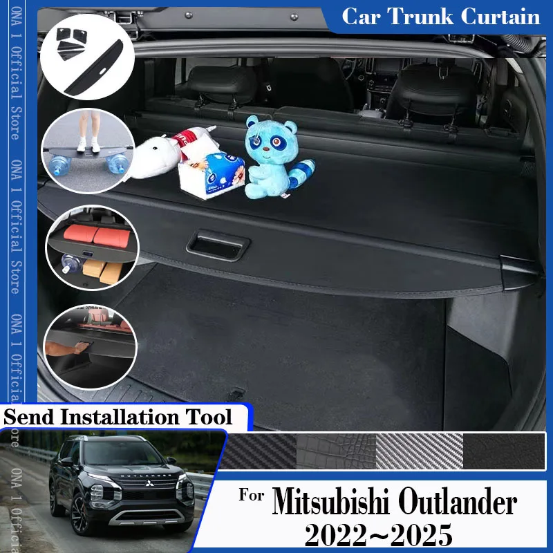 For Mitsubishi Outlander GN PHEV 2022 2023 2024 2025 Car Trunk Curtain  Covers Rear Trunk Rack Partition Shelter Auto Accessories - AliExpress