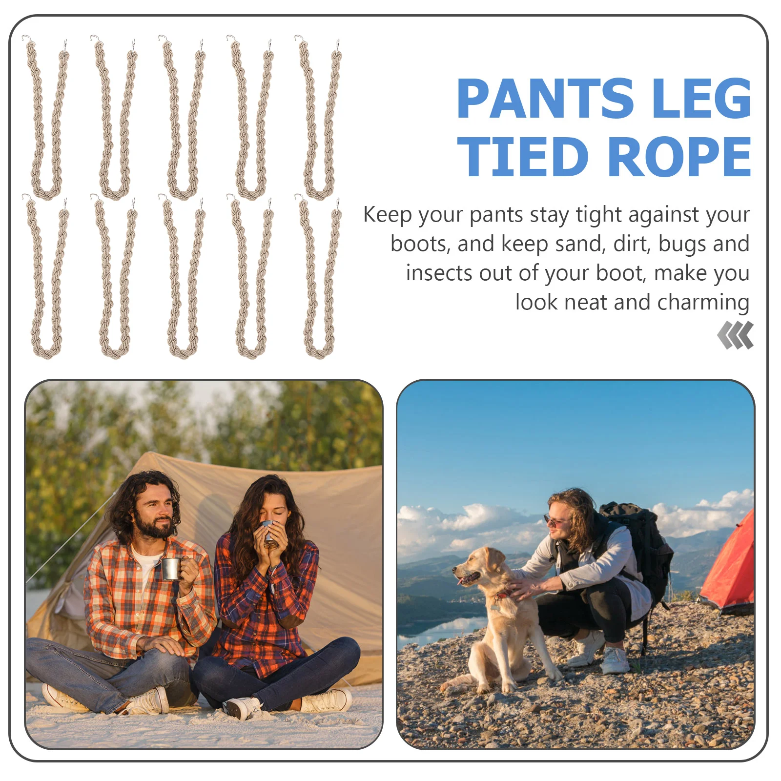 10 Pcs Boot Bands Elastic Trouser Strap Portable Blousing Garters Camping Outdoor Supplies Keep Warm Accessories Boot Binding