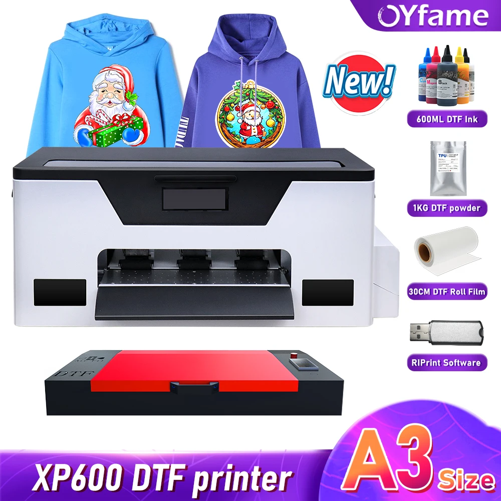 

OYfame XP600 DTF Printer Directly To Film heat transfer t shirt printing machine for clothes hoodies fabric textile dtf printer