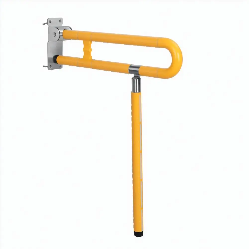 24.4 Inch Handicap Grab Bars, Foldable Toilet Grab, Foldable Toilet Grab Bar With Particle Texture, Flip-Up Safety Rail