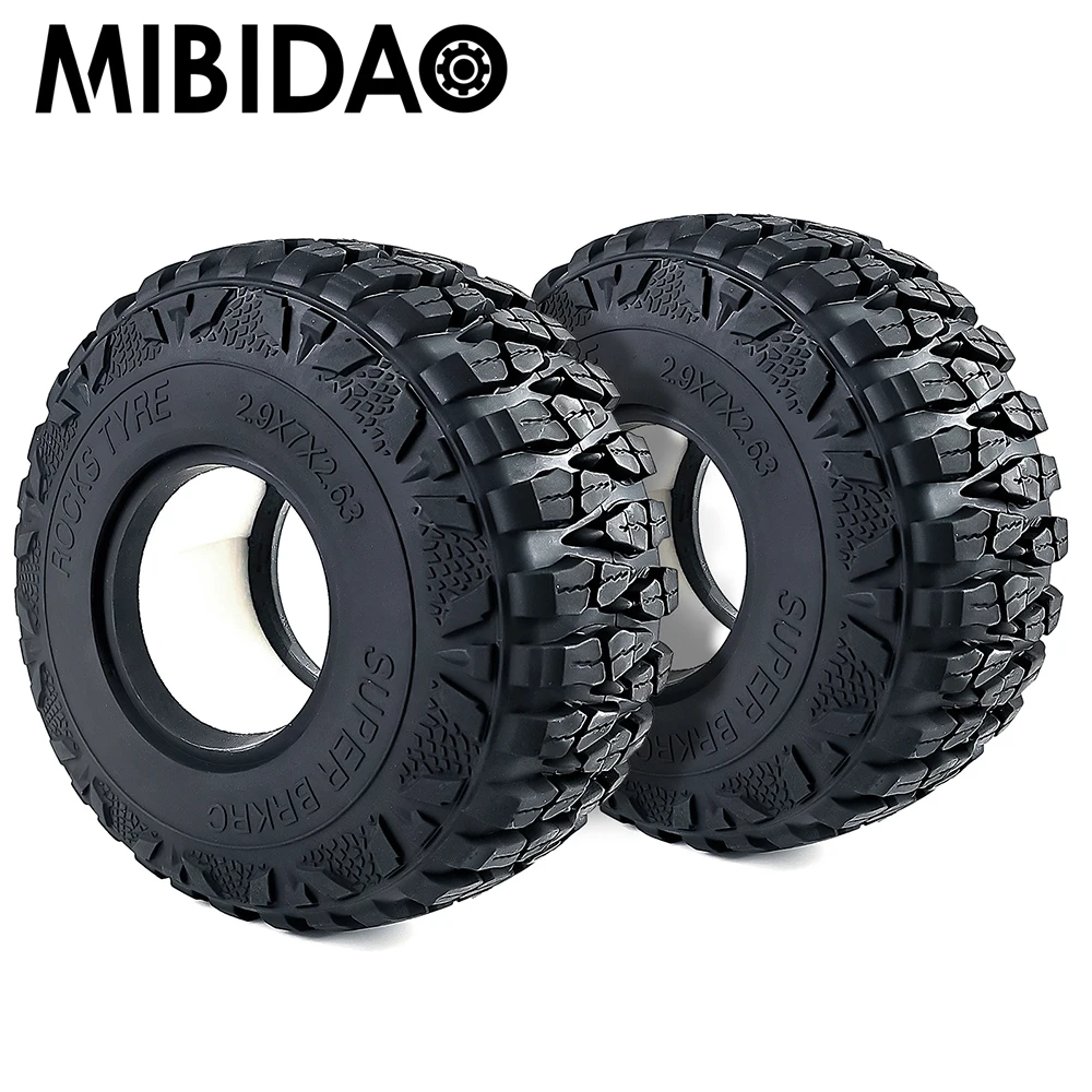 

Mibidao 2.9" Rubber Wheel Tires for 1/6 RC Rock Crawler Car Axial SCX6 AXI05000 Upgrade Parts